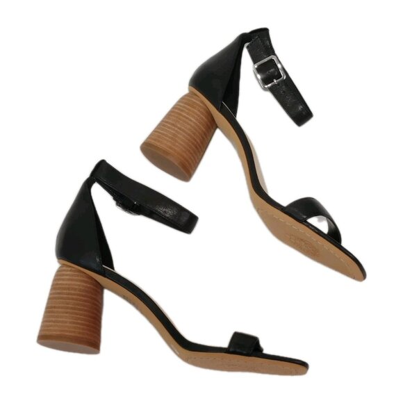 Vince Camuto Mejorla Black Leather Upper Ankle Strap Sandals Women's Sz 10 - Picture 3 of 12